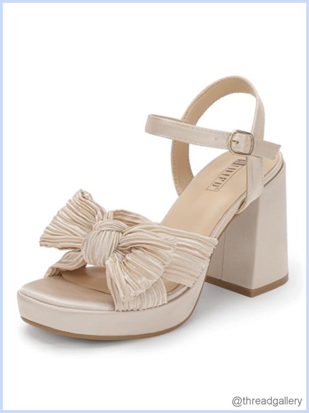 Platform Chunky Block High Bow Open Toe Heeled Sandals Slingback